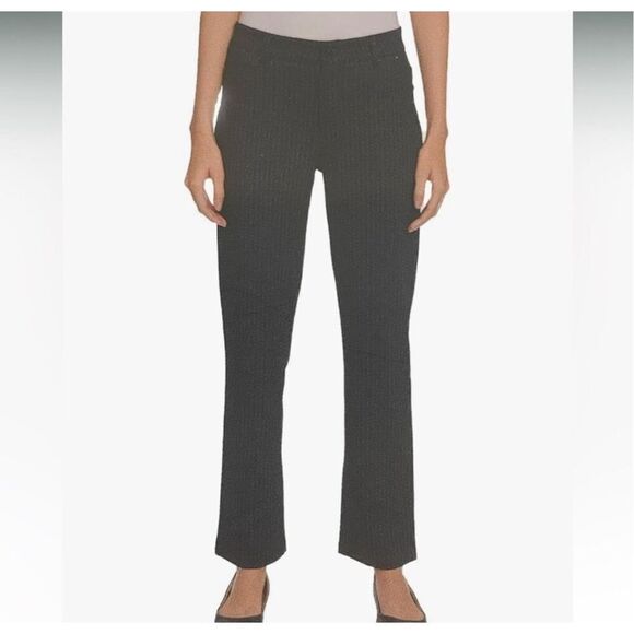 DKNY Pants Women’s XXL Gray Ponte Straight Leg Ankle Pockets Stretch Logo NWT - Picture 1 of 10